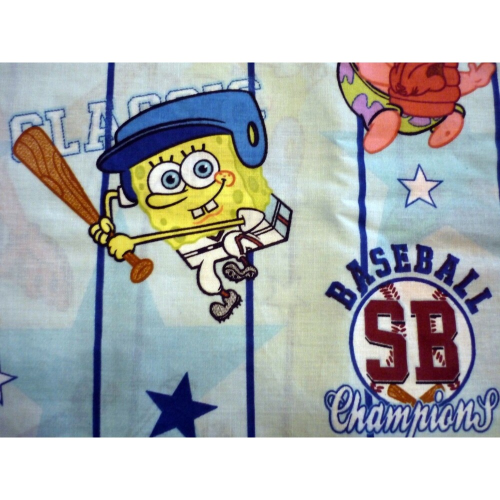 Spongebob Squarepants Twin Flat Sheet Baseball Patrick Fabric Material Sports